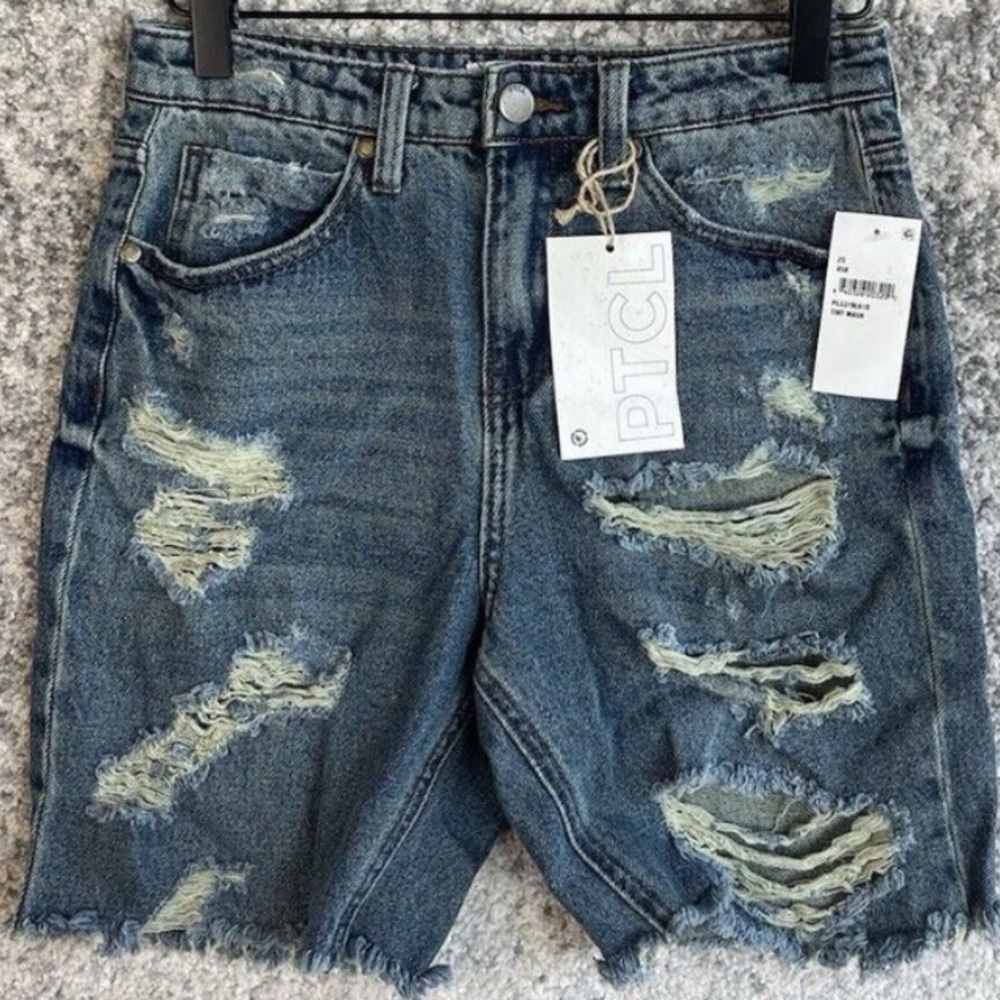 PTCL Ethical Clothing - Distressed Denim Shorts